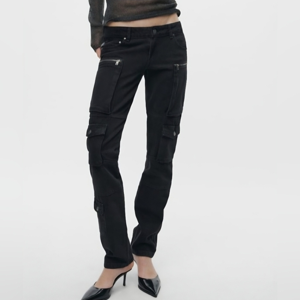 Zara Black Cargo Pants Size 4